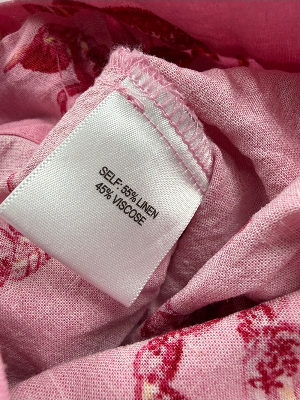 Pink Lobster Linen Viscous Print Button-Down Shirt SzXL - Picture 11 of 12